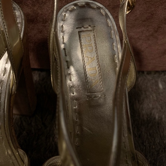 Prada metallic old chunky platform cork heel - Picture 6 of 8